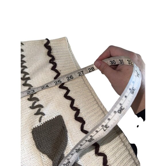 VTG NWT Santoria Womens Sweater Sz M Muted Fall Colors Textured Autumn Mock Neck - Picture 7 of 7